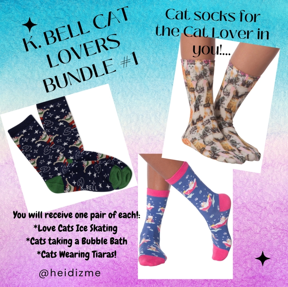 CUTE K.BELL Cat Lovers Sock Bundle #1